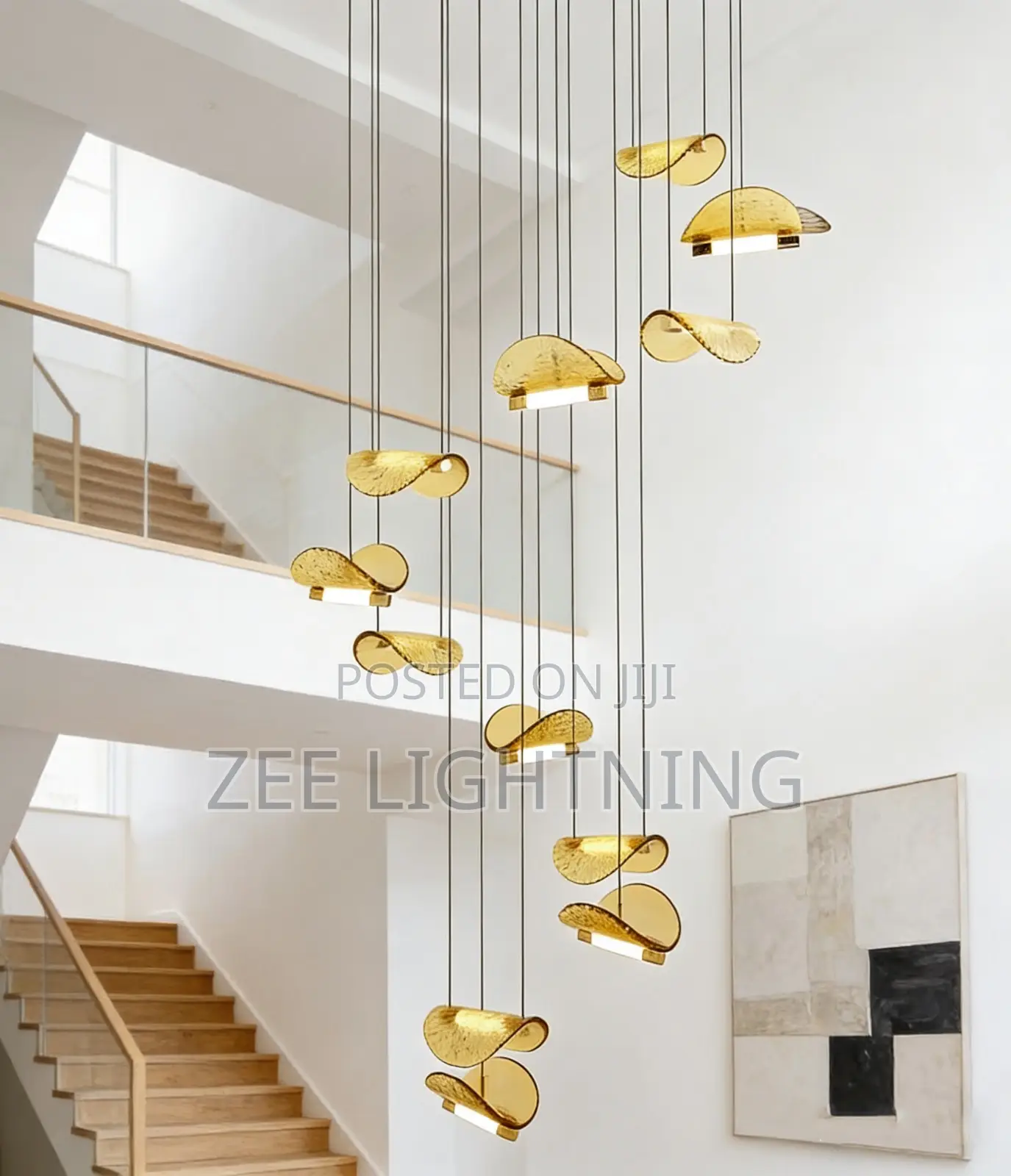 Gold Crystal Void Chandelier