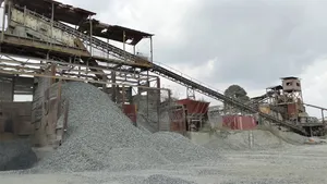 Mining Granite and Chipping for Construction Project Use