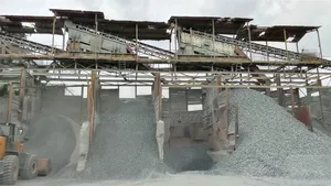 Mining Granite and Chipping for Construction Project Use