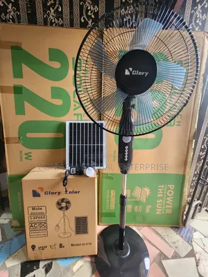 16" Solar Rechargeable Glory Standing Fan