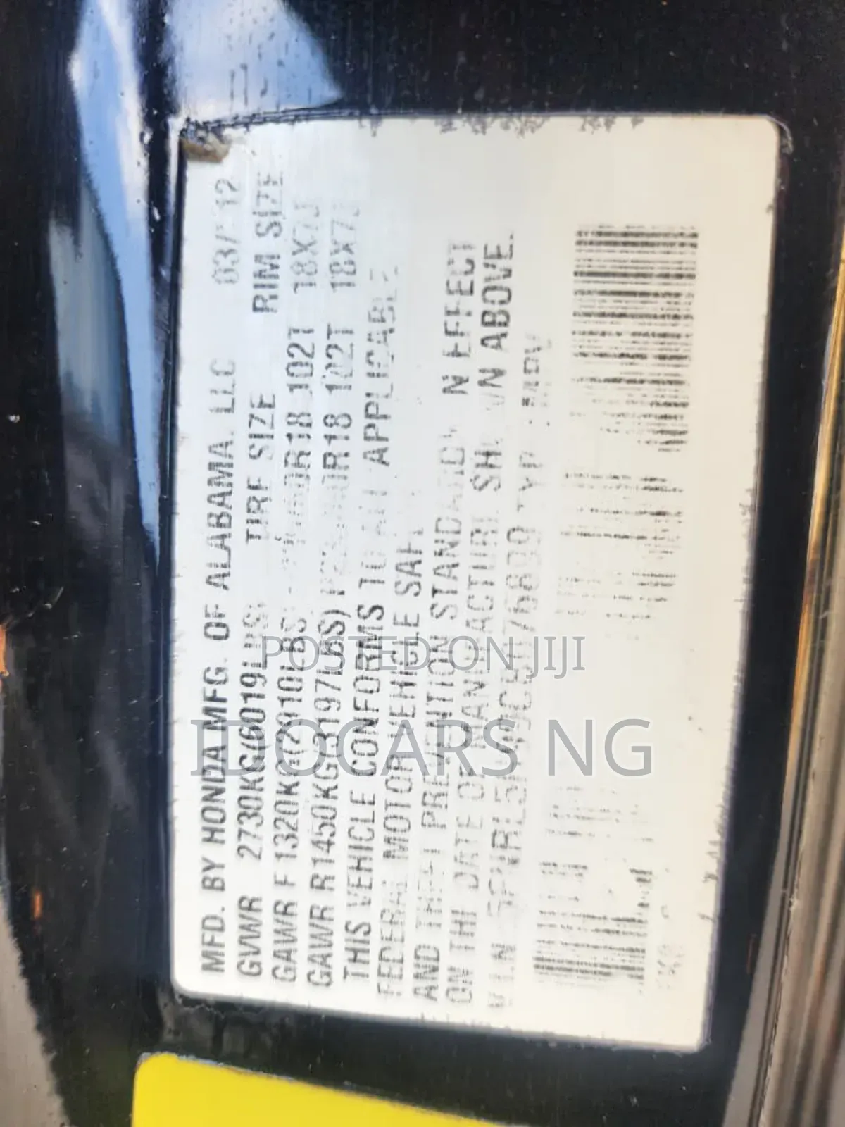 Honda Odyssey Touring 2012 Black