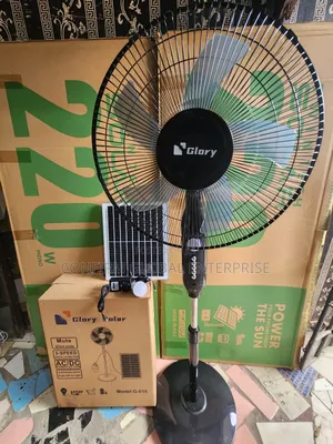 Powerful Glory 16" Solar Rechargeable Fan With Solar Panel