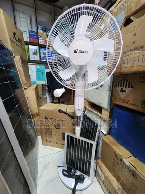 Long Lasting Solar Rechargeable Standing Fan With Panel and Dc Bulb