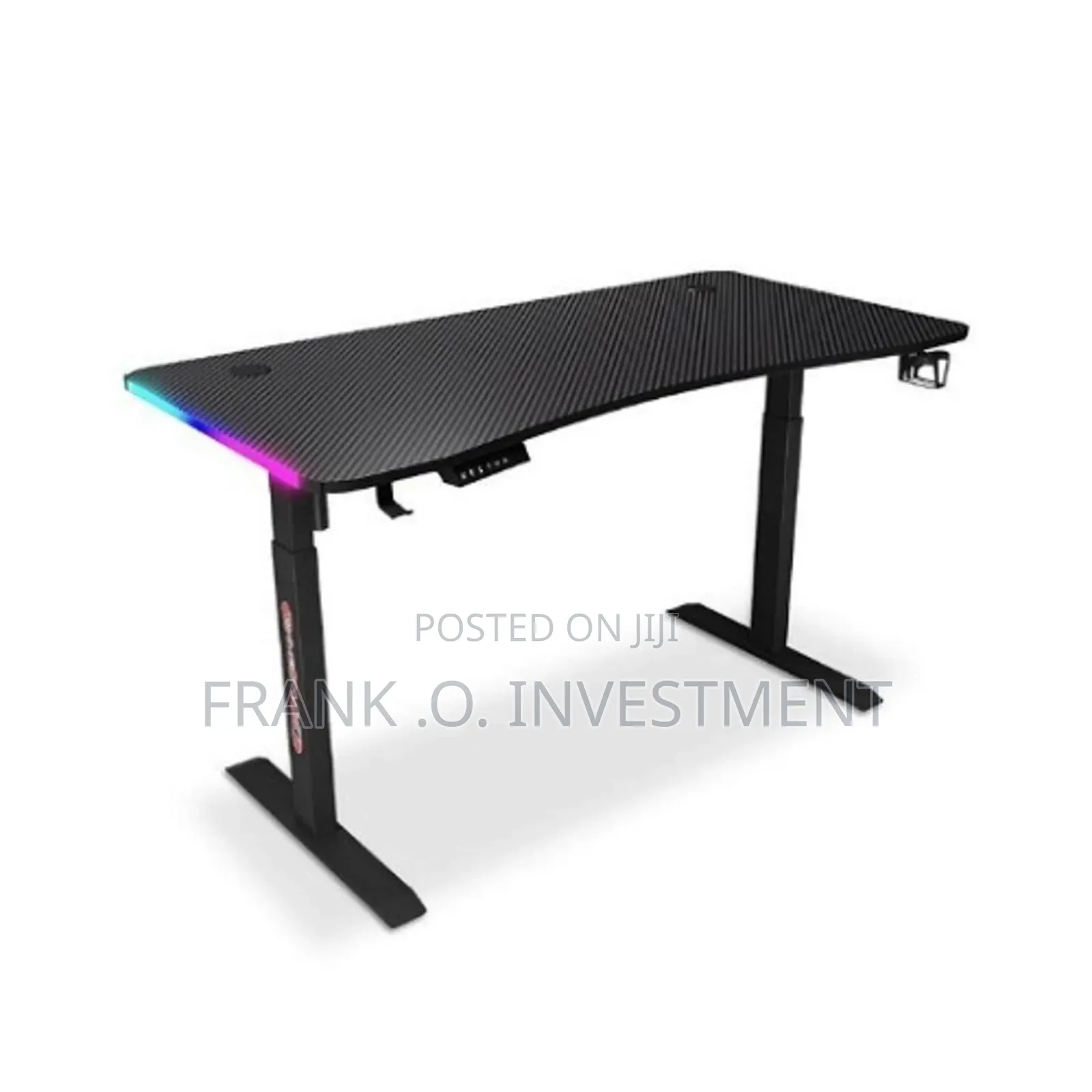 Adjustable Standing Desk With Side RGB Light Effect- 1.4m