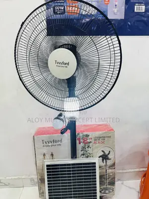 Twyford Solar Rechargeable Fans With 30wats Solar Panel and Lid Bulb