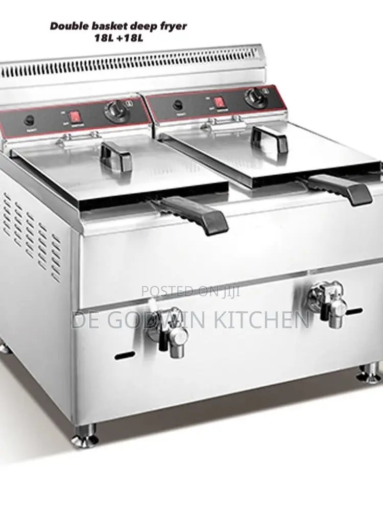 Gas Deep Fryer Double Basket With Tap