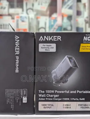 Anker Prime Charger 100w, 3 Ports, Gan