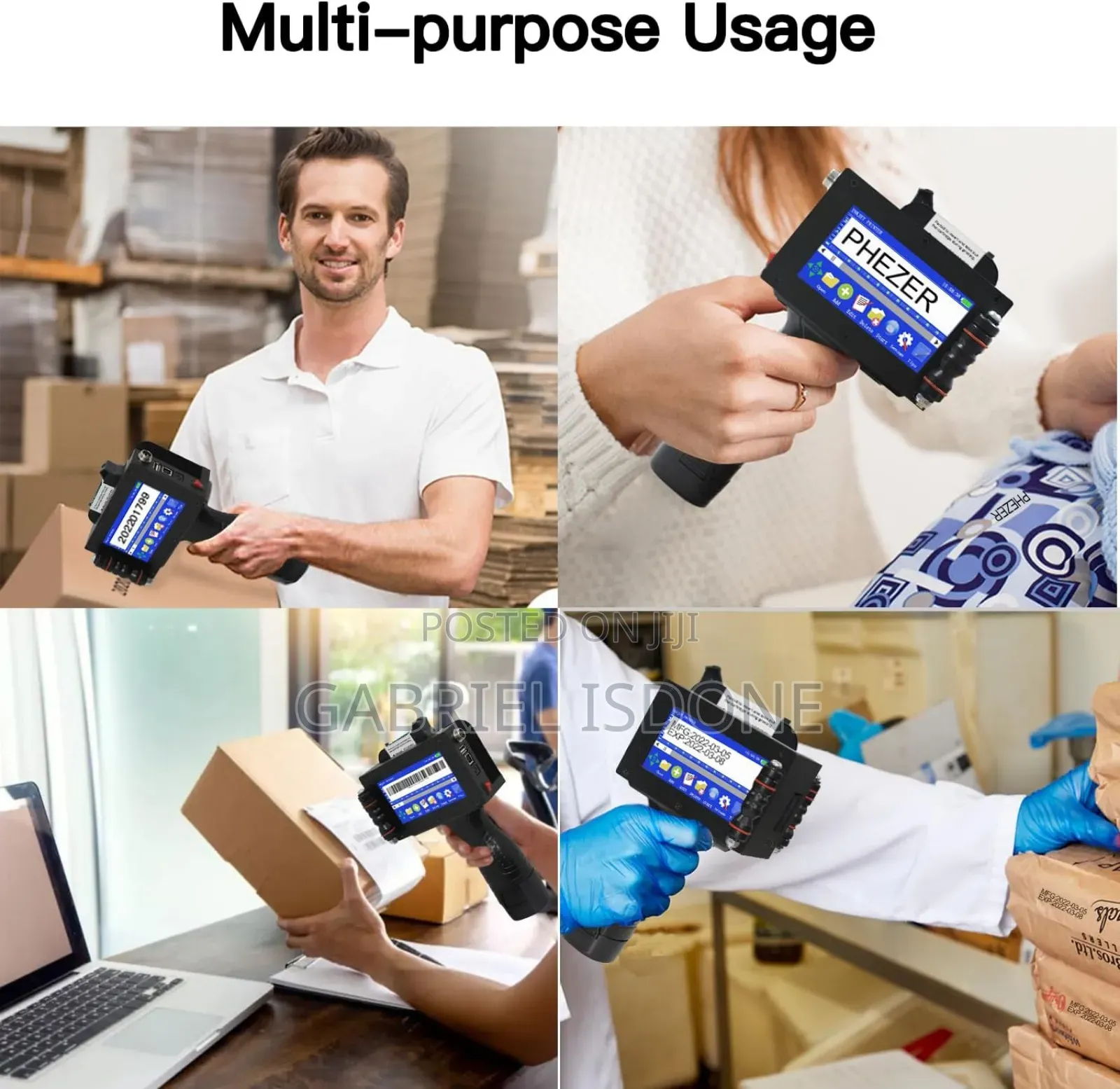 Handheld Inkjet Printer. Coding Machine Expiry Date Time Barcode Logo