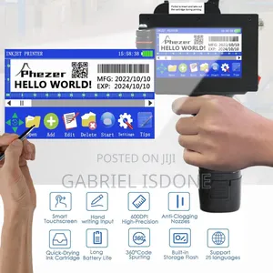 Handheld Inkjet Printer Production Date Time Logo on Glass Bag Carton