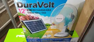 Duravolt 12inch Rechargeable Table Fan With Panel and Bolbs. Ac/Dc