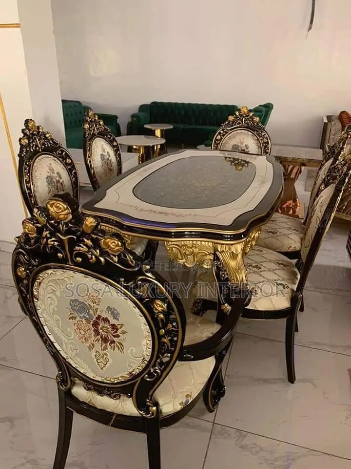 Luxury Royal Marble Dining Set for 6