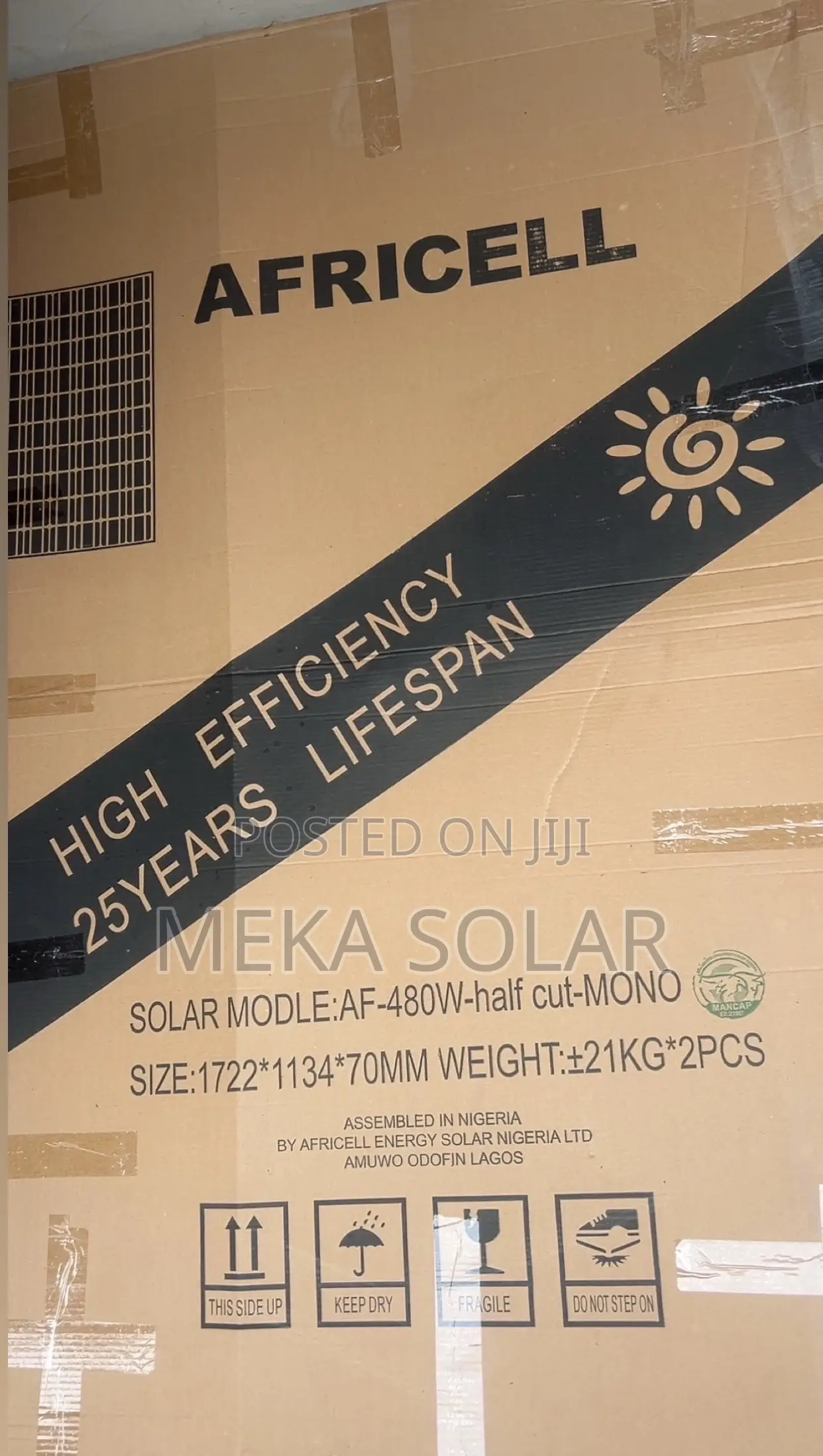 Africell 480w Mono-Crystalline Solar Panel
