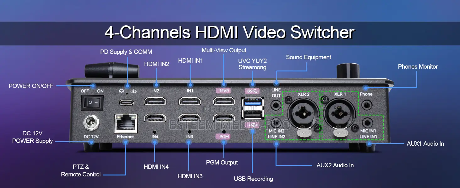 Fomako (Kc601 Pro Black) Video Mixer Switcher