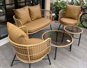 Stylish Rattan Lounge Set With Cushions