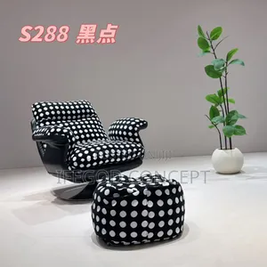 Polka Dot Lounge Armchair With A Matching Ottoman