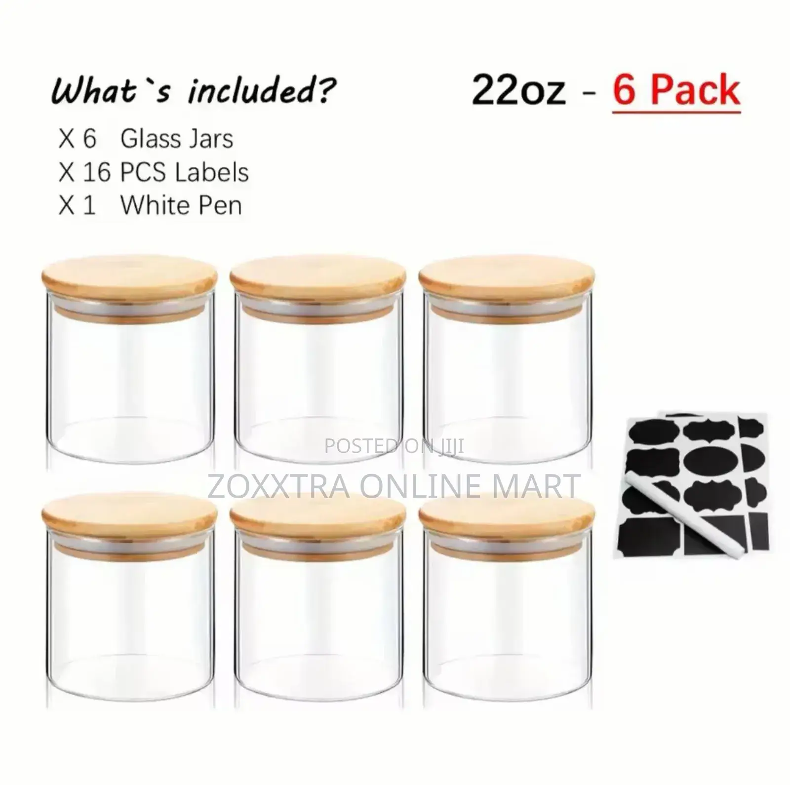 Set 6 Glass Jars