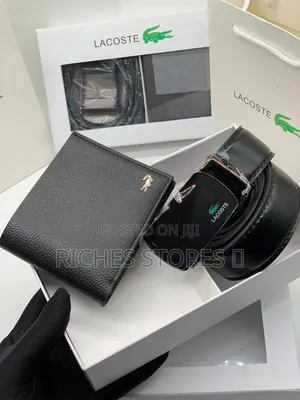 High Quality Lacoste Wallet and Belt Men Set