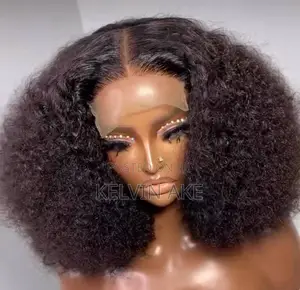 Very Full 5x5 Lace Closure Curly Afro Human Hair Wig
