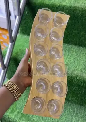 12 Holes Tequila Shot Glass Cup Holder With 12pcs Cup