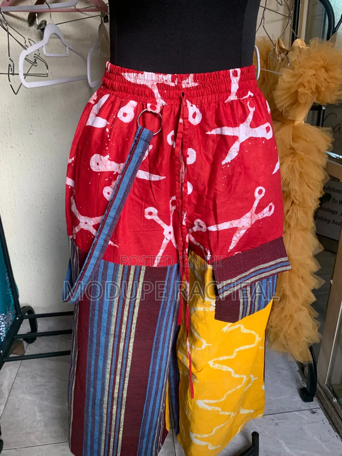 Aso Oke Adire Pants