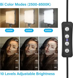 Led Video Light With 63'' Tripod Stand, 2500- Dimmable for Photos