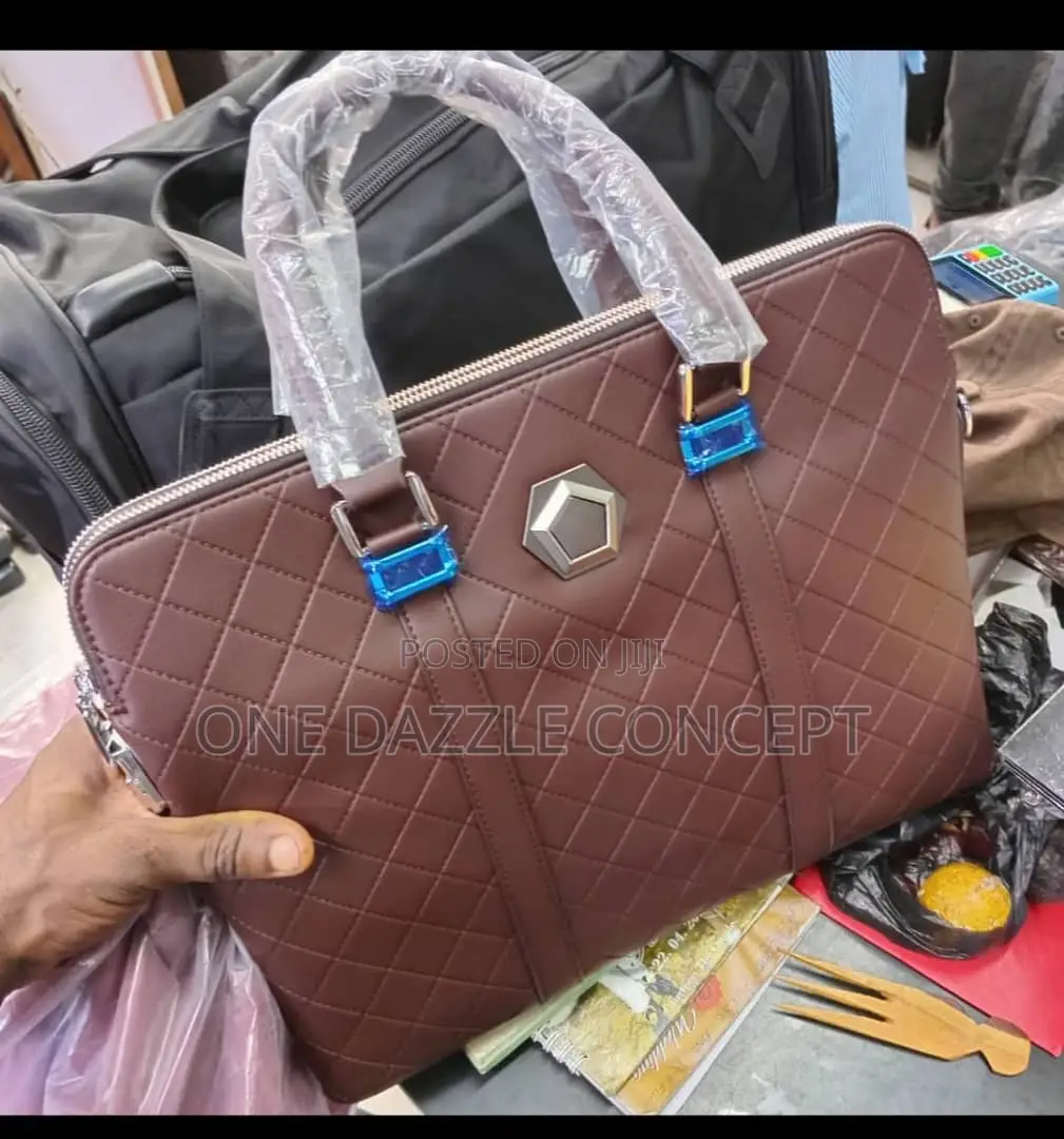 Password Lock Leather Laptop Bag