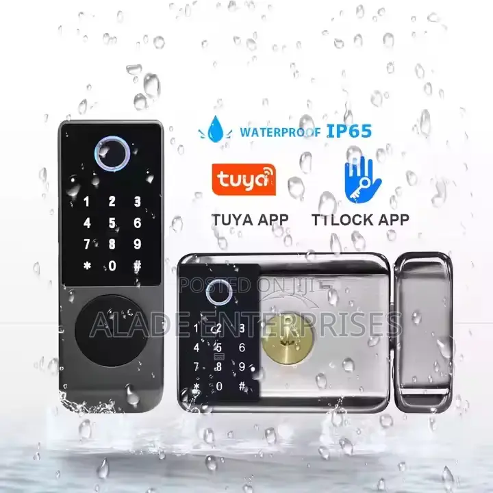 Waterproof Smart Jam Key Lock Double Side Fingerprint And Passcode