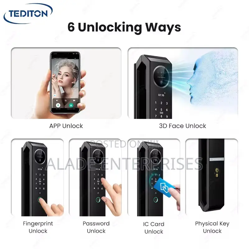 Intelligent Electronic 3d Face Fingerprint Smart Door Lock With Camera ...
