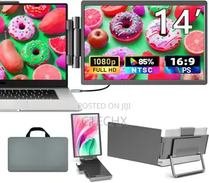 Laptop Screen Extender - 14" FHD 1080p Ips Laptop Monitor Extender