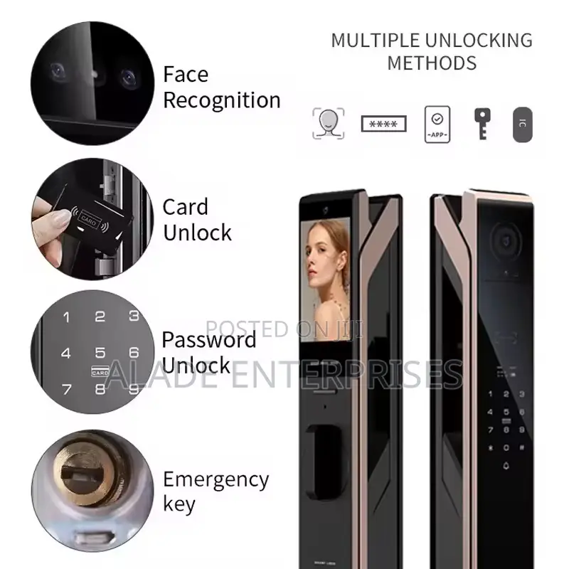 3 Cameras Fully Automatic Smart Lock Tuya Wifi Biometric 3d Face Key