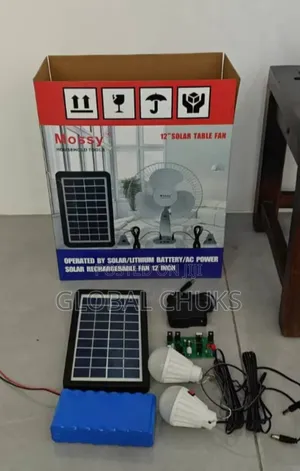 High Quality Rechargeable Solar Fan With Panel and Bulbs