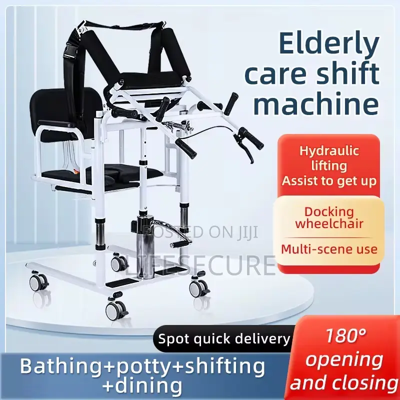 Multi-Function Patient Transfer Chair With Commode and Lift Assist