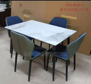 Marble Top Dinning Set by 4 Is Available as Seen
