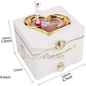 Spin Ballerina Jewelry Play Compact Storage Box Musical Box
