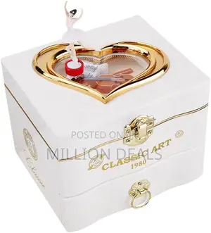 Spin Ballerina Jewelry Play Compact Storage Box Musical Box