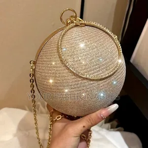 Black Glitter Ball Clutch Purse