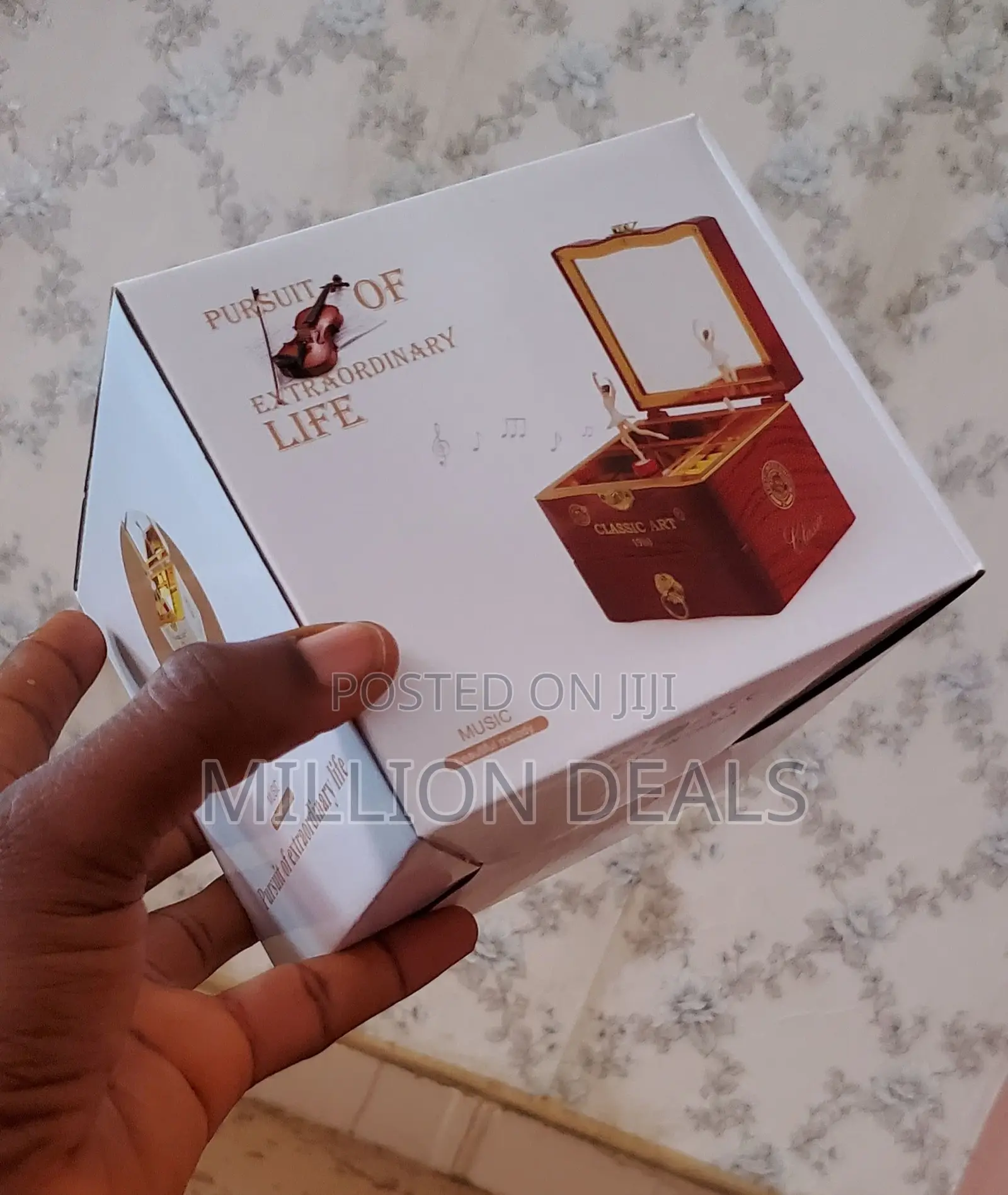 Spin Ballerina Jewelry Play Compact Storage Box Musical Box