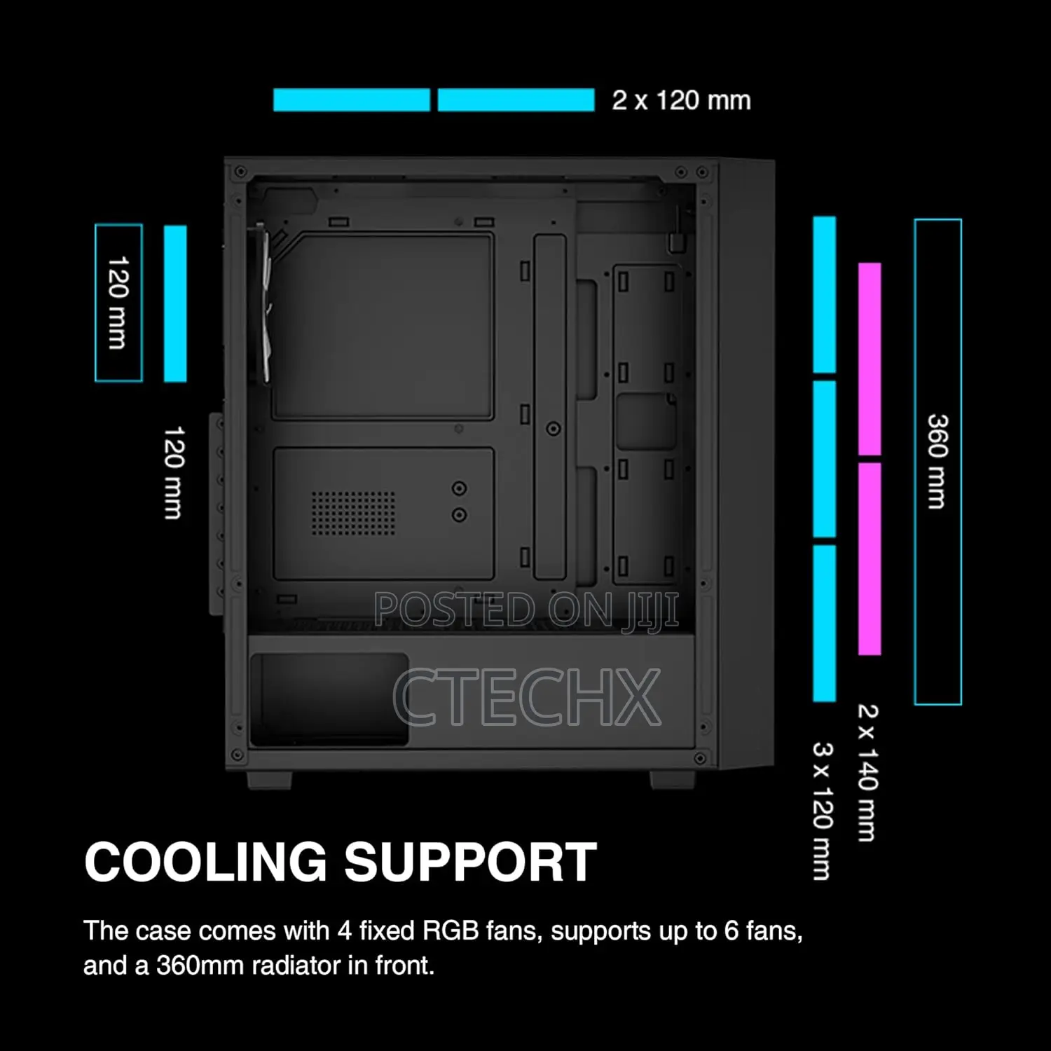 Gamdias Pc Case, Atx Computer Cases for Gaming 4 X 120 Mm Argb Fan