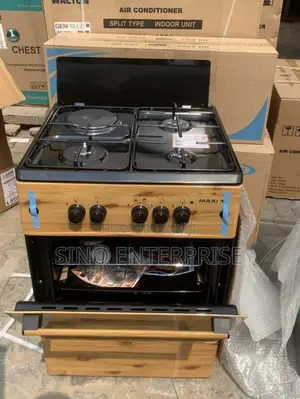 Maxi Standing Gas Cooker 3 Gas 1 Electric Hotplate With Oven 60x60