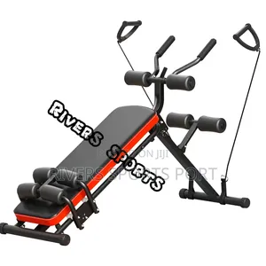 5in1 Situp Bench, Push Up, Waist Trainer, Arm Machine, Resistance Band