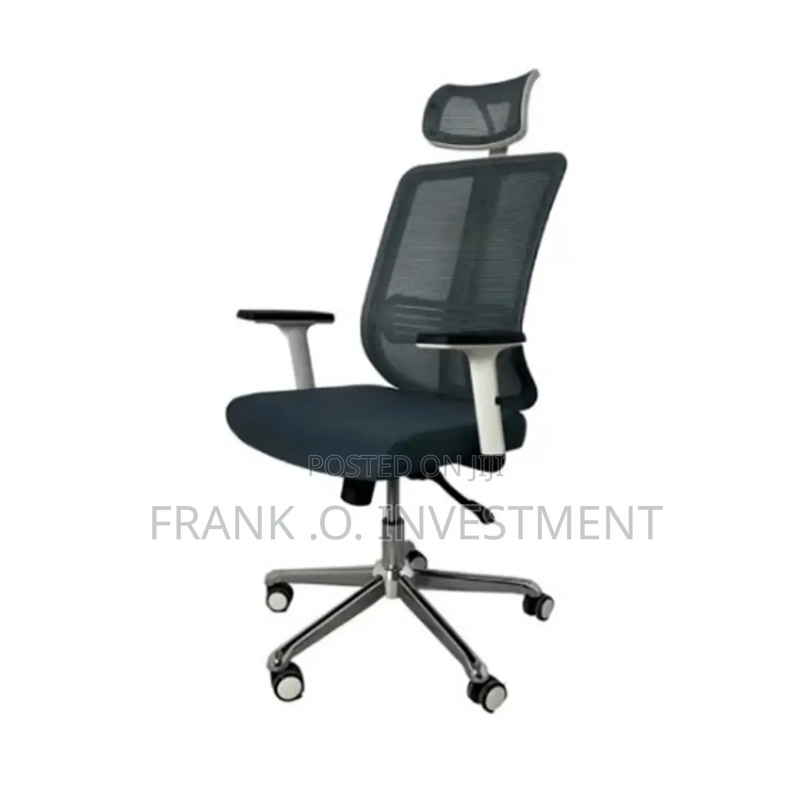 Executive Mesh Office Chair - White Back Black Front