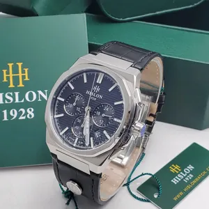 Hislon Designer Leather Strap Watch