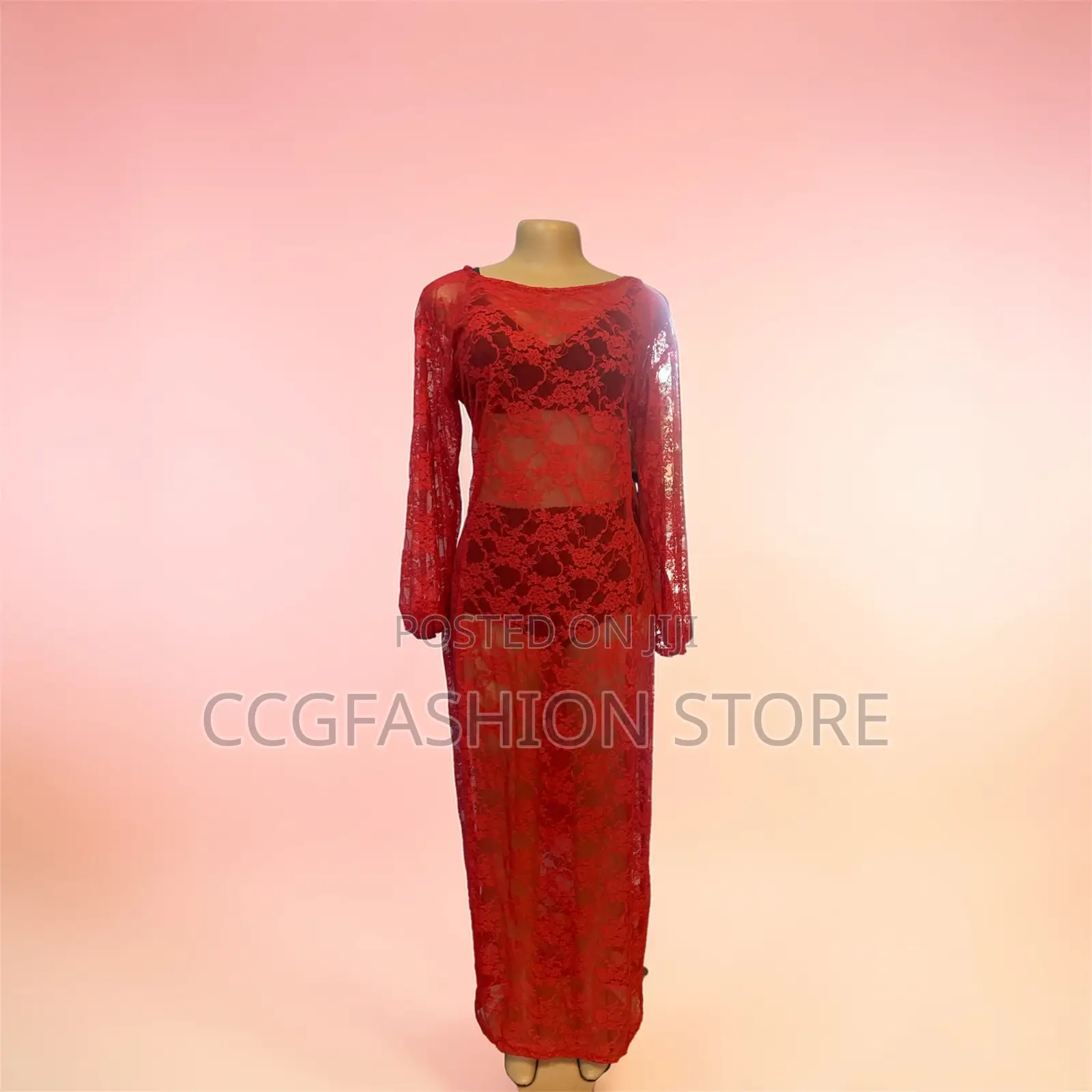 Red Lace Gown Dress