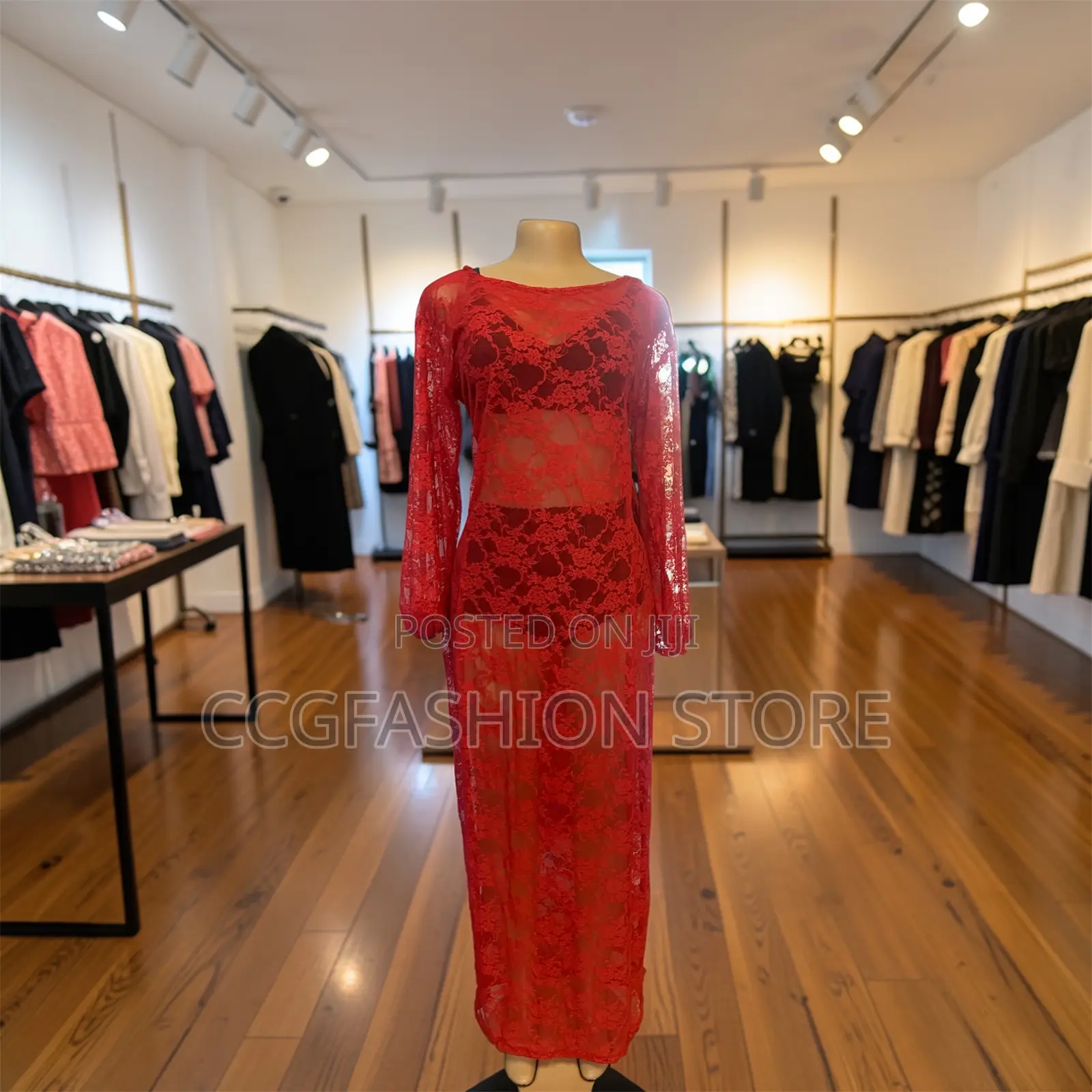 Red Lace Gown Dress