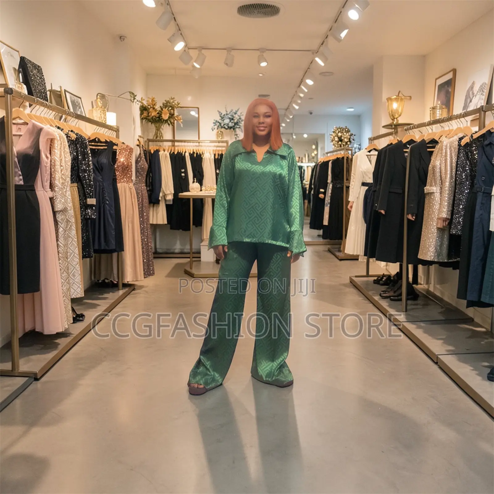 Green Color Trouser and Top Set