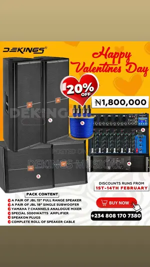 Jbl Speaker And Sub Bundle For Dj, Church, Lounge, Club