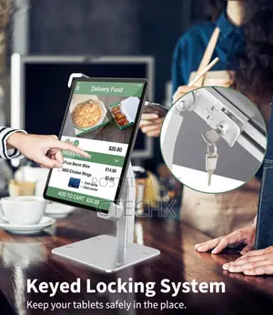 Anti Theft Tablet Stand iPad Holder With Security Lock and Key 9-14"