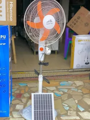 18 Inches Standing Fan With Solar Panel and Bulbs