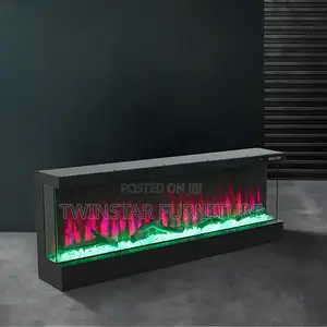 New Modern 3 Sided Glass Electric Fireplace Lights (1.2mtr / 4ft)