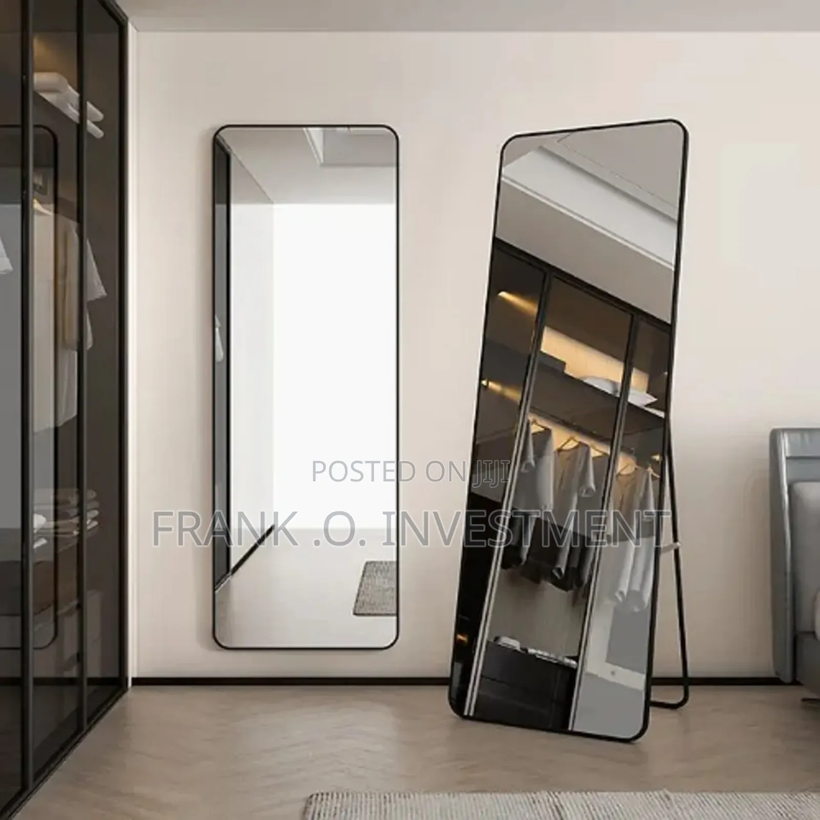 Frame Wall/ Standing Mirror - Black